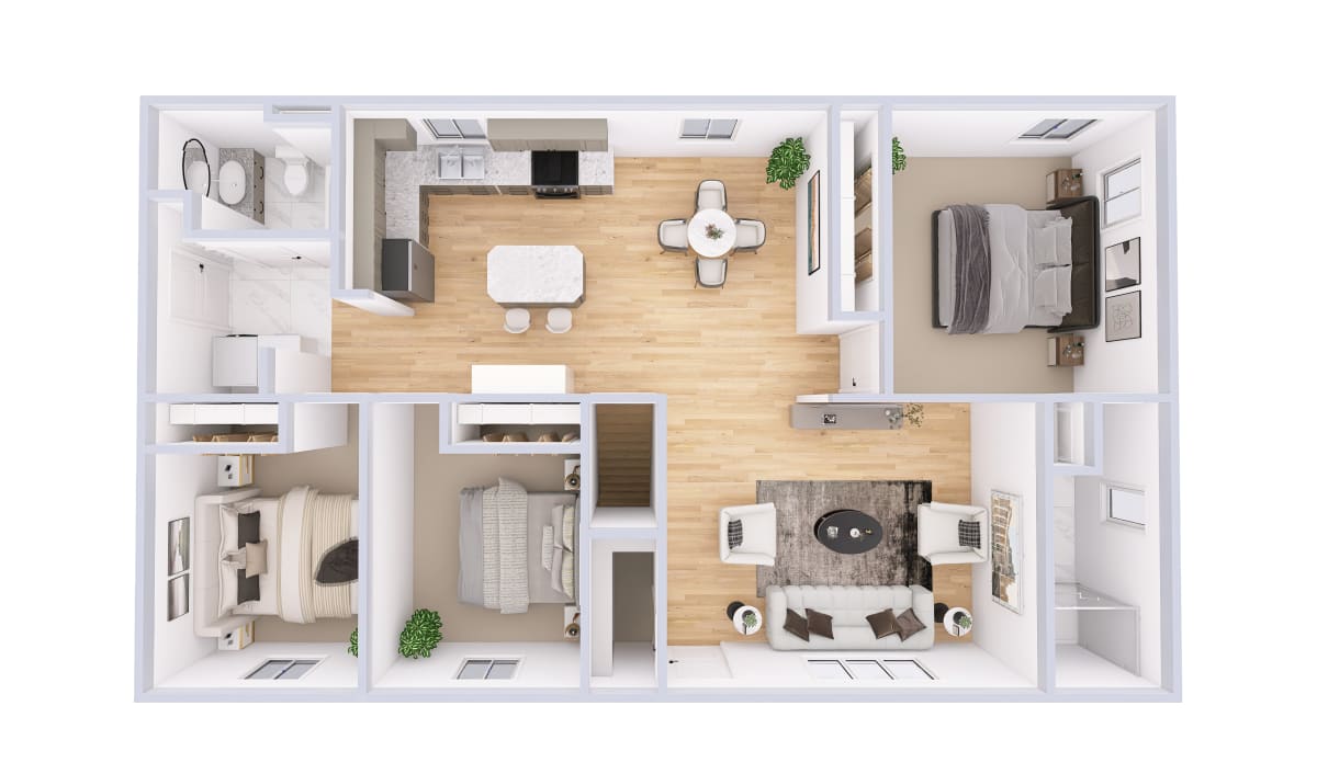 5155 Limited Ranch main level 3D floor plan