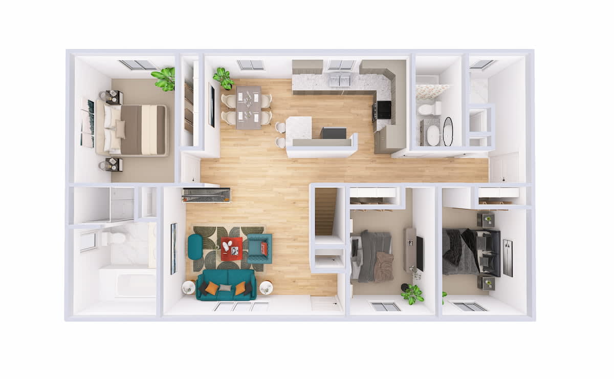 5175 Limited Ranch main floor 3D floor plan