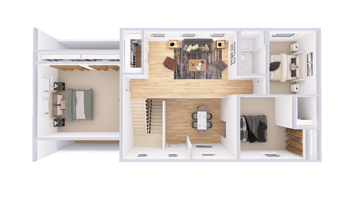 5205 Lexington Colonial upper level 3D floor plan