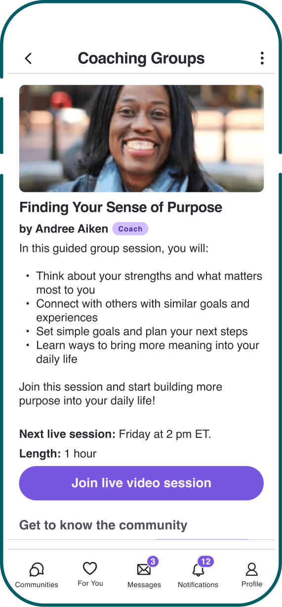 Join group coaching sessions