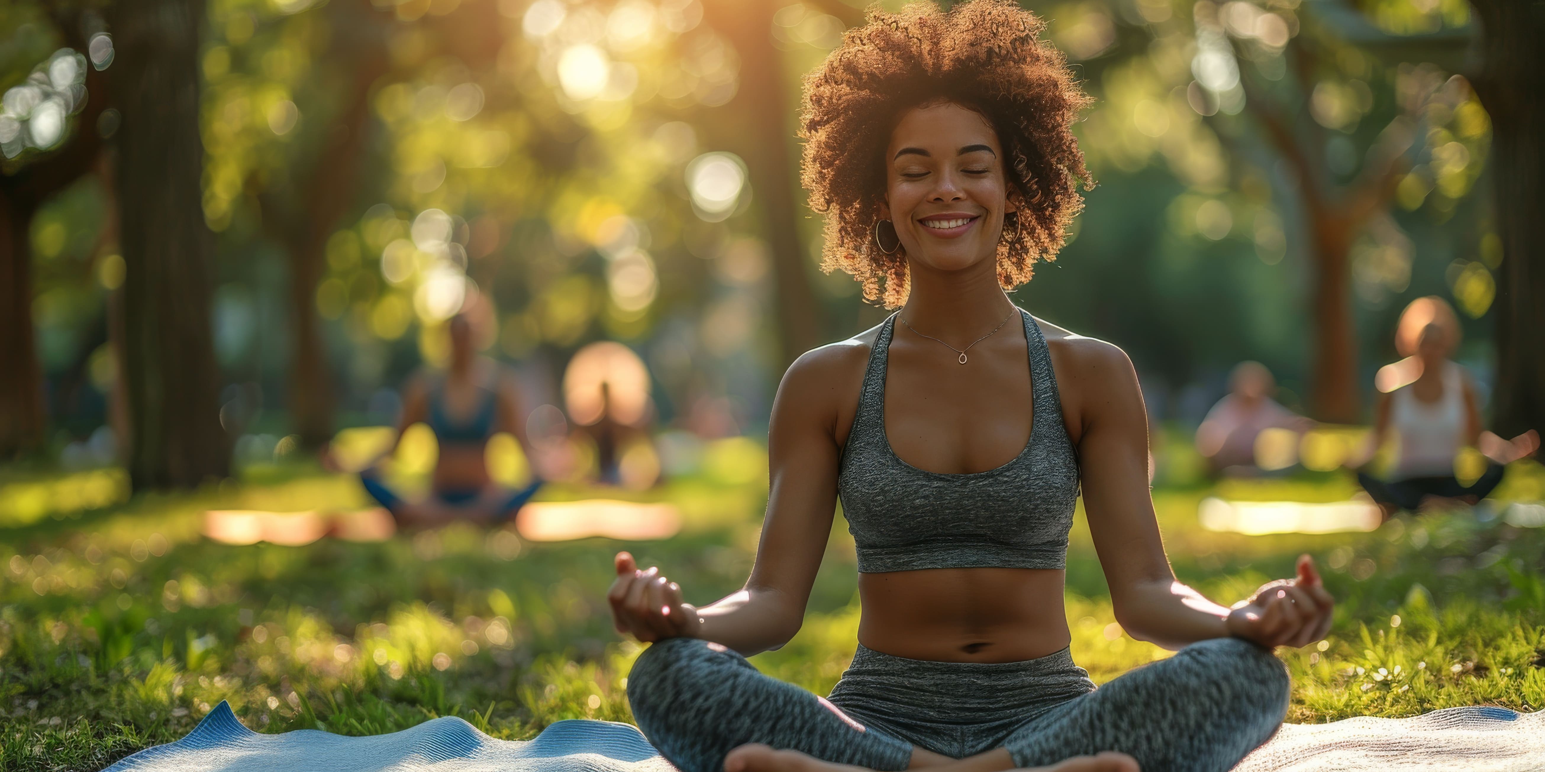 Lady in outside yoga position