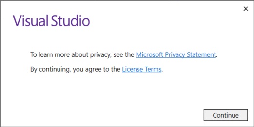 Visual Studio 2017 Privacy and Licence Terms