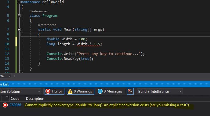 C# implicit type casting error