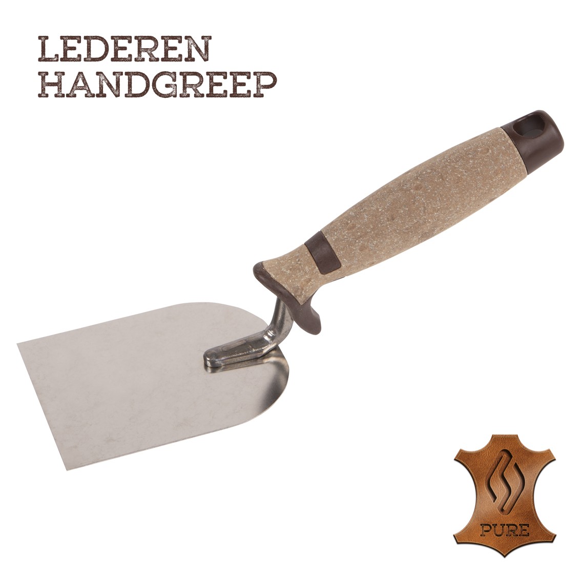 Superprof EcoPure bandtroffel 60mm RVS lederen handgreep