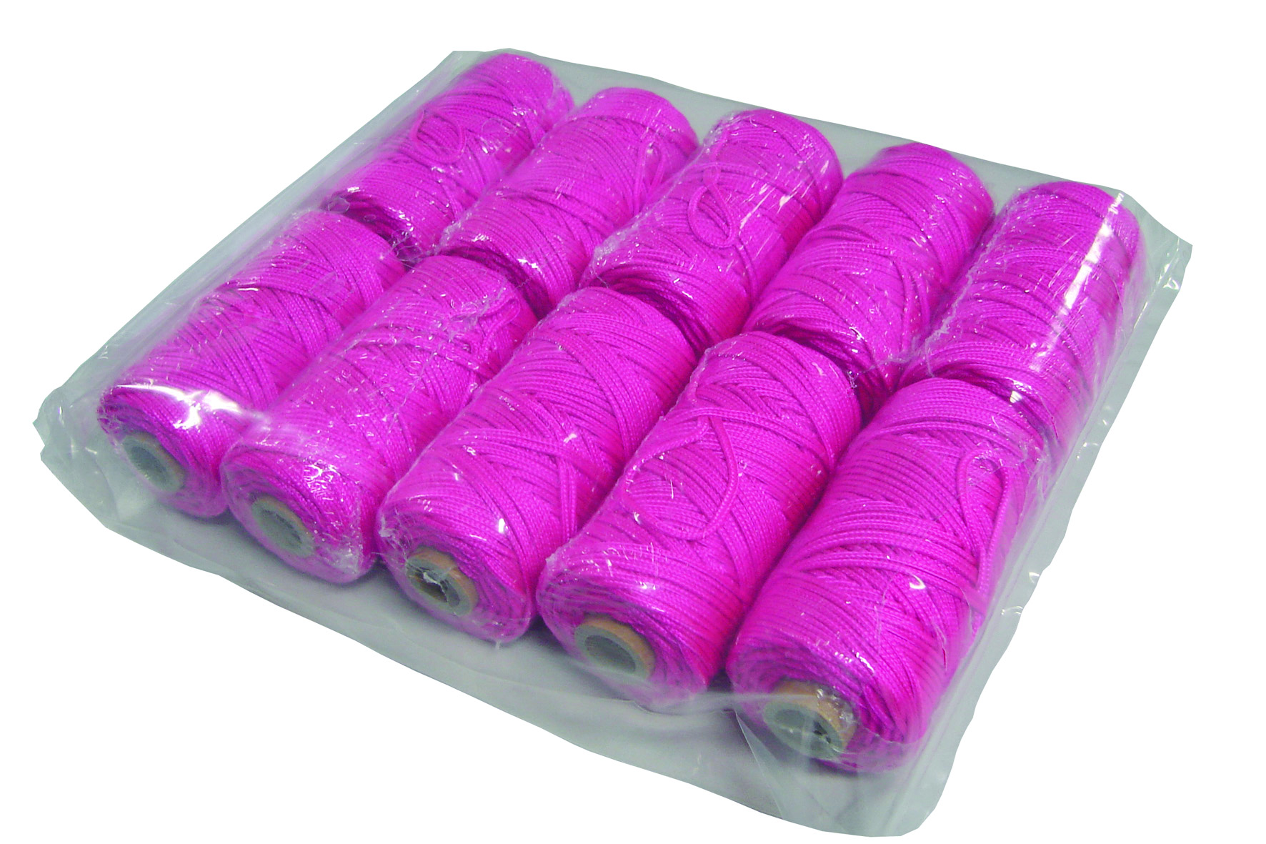 Metselkoord gevlochten 10st 1,5mm PA fluor rose klos 50 mt 10 stuks