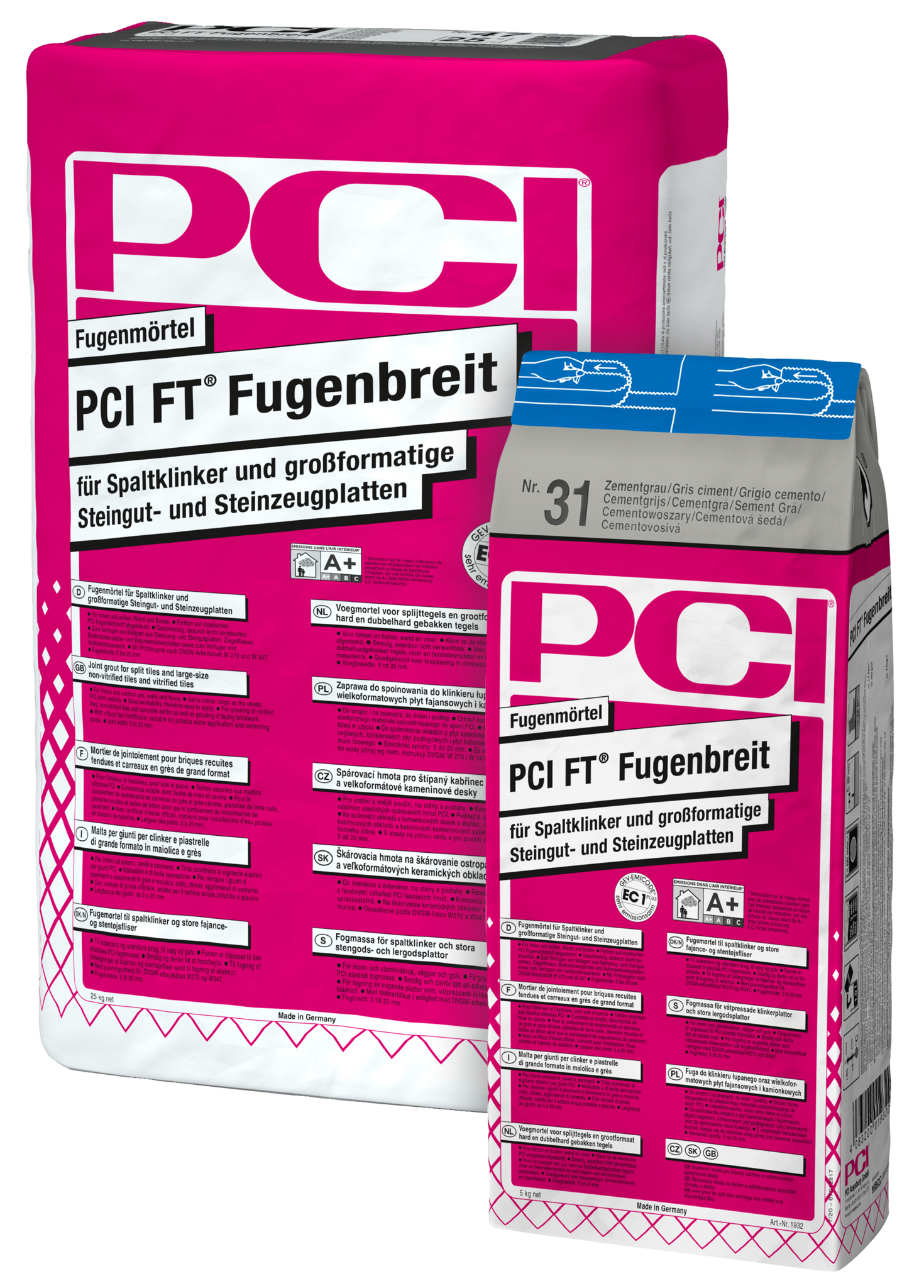 PCI FT Fugenbreit nr.31 25 kg cementgrijs voegmortel