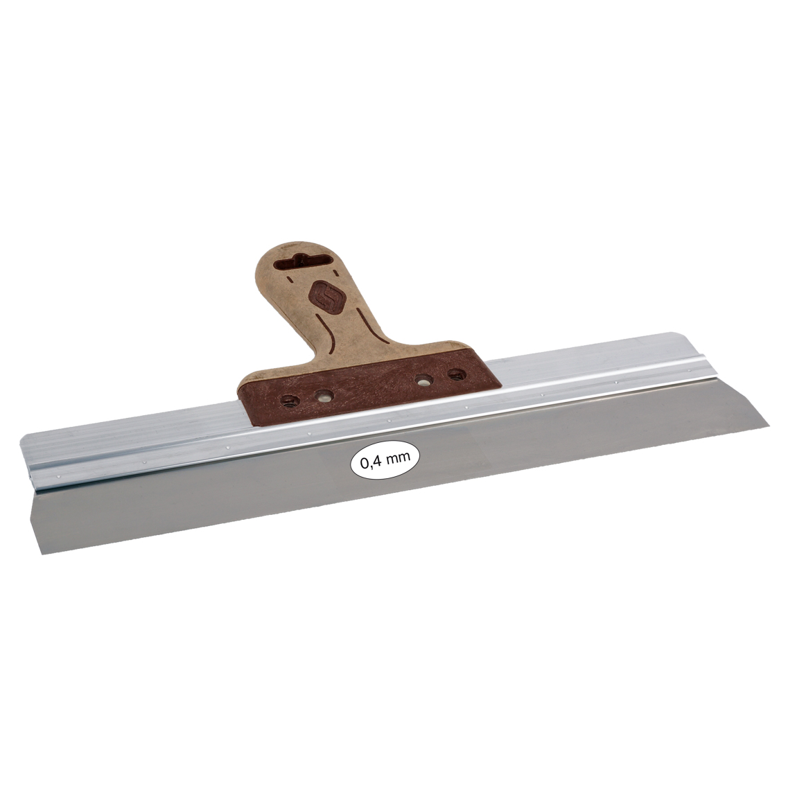 Superprof spackmes aluminium 280mm RVS lederen handgreep