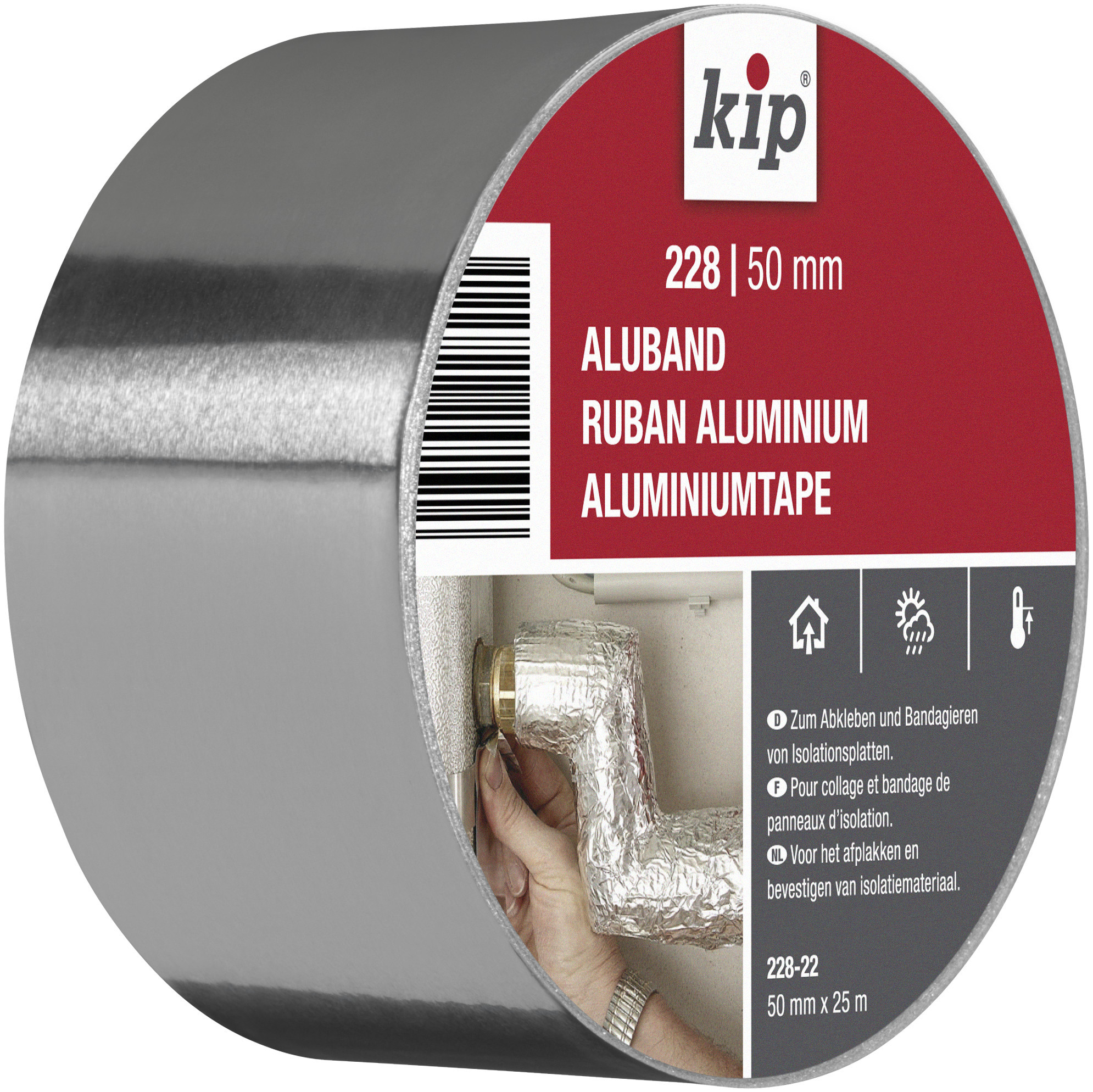 Kip aluminiumband 30 my 228 48 mm 25 mt