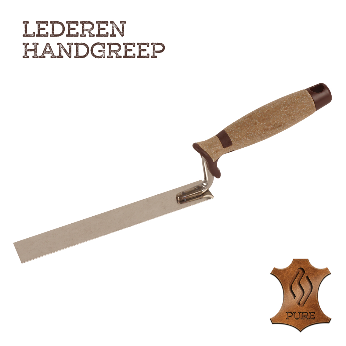 Superprof reparatietroffel 170x30mm RVS lederen handgreep