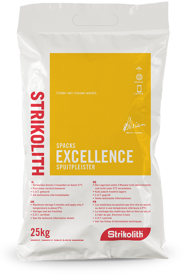 Strikolith Spuitpleister 25 kg Spacks Excellence binnen