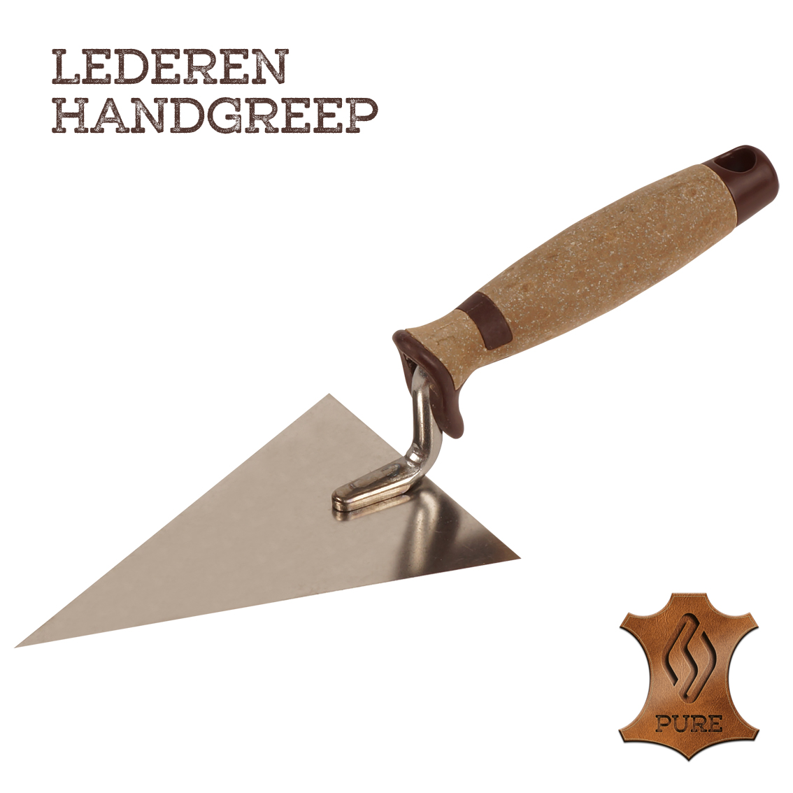 Superprof punttroffel spits 140mm RVS lederen handgreep