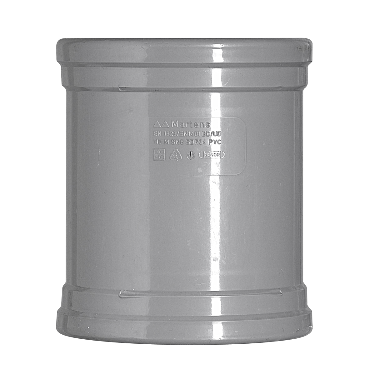 Martens steekmof dubbel DW 125 mm 2xmanchetmof