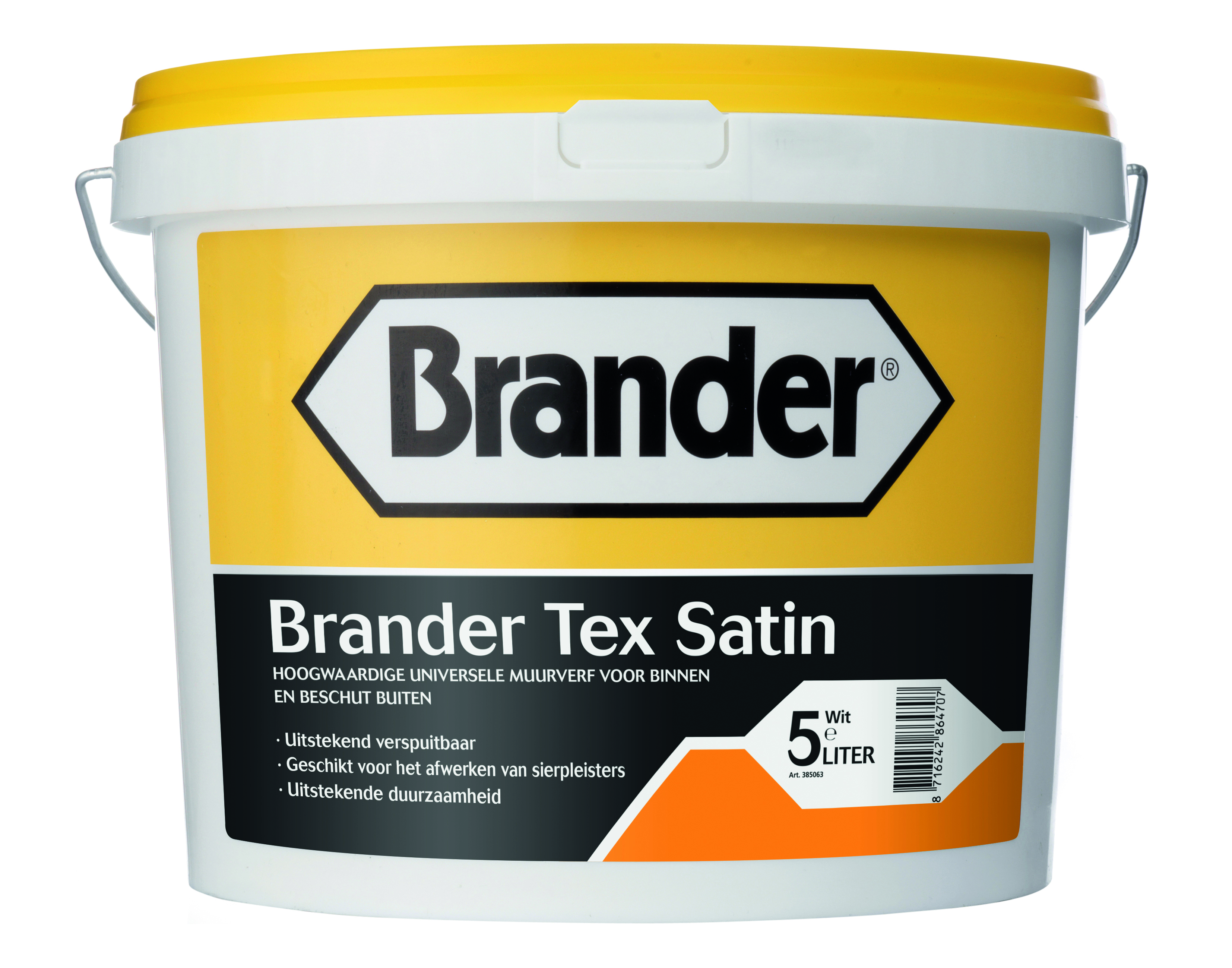 Brandertex satin muurverf 5 lt oplosmiddelvrij