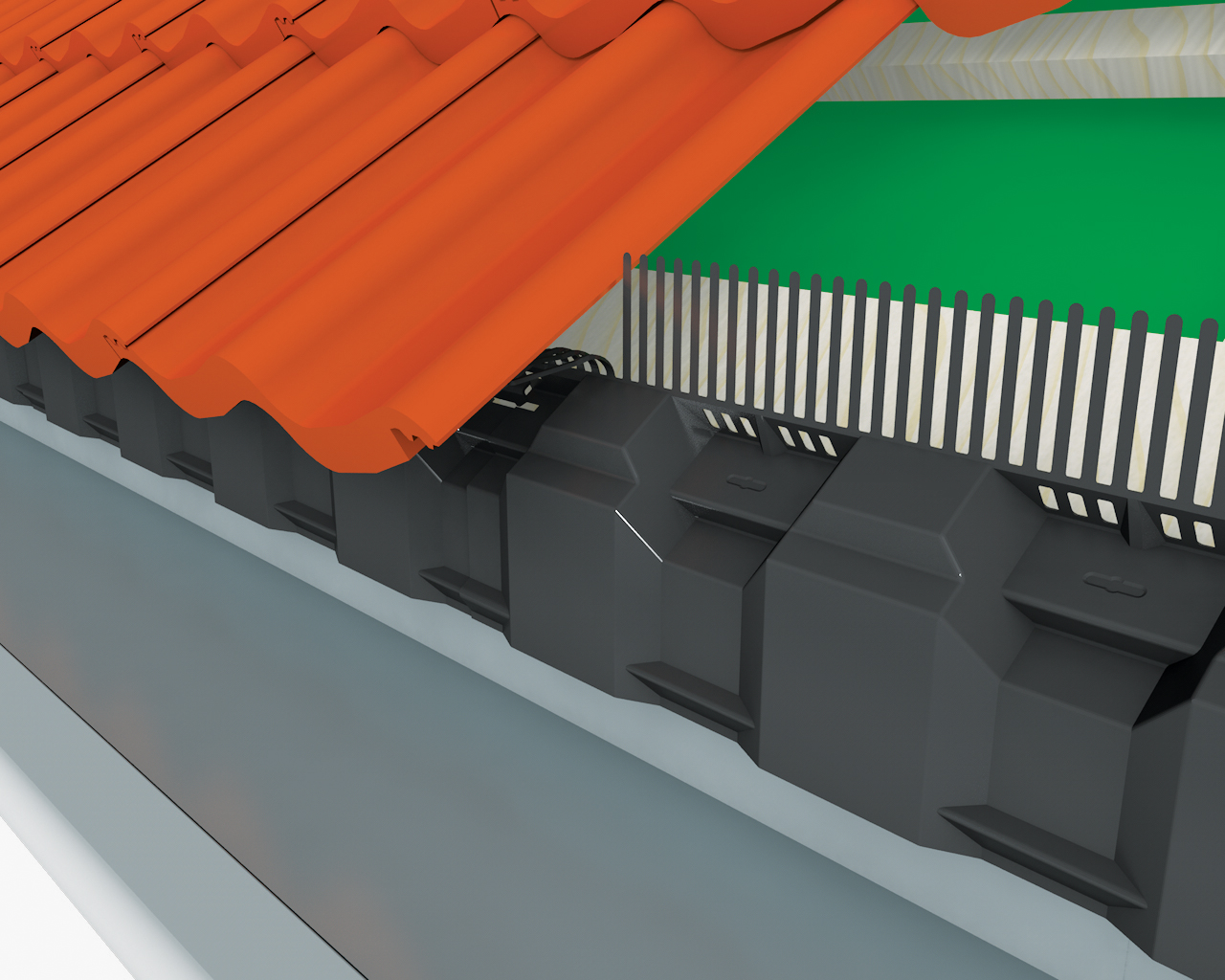 Ubbink Airtec combiprofiel 125 mm wl 100 cm zwart (T)