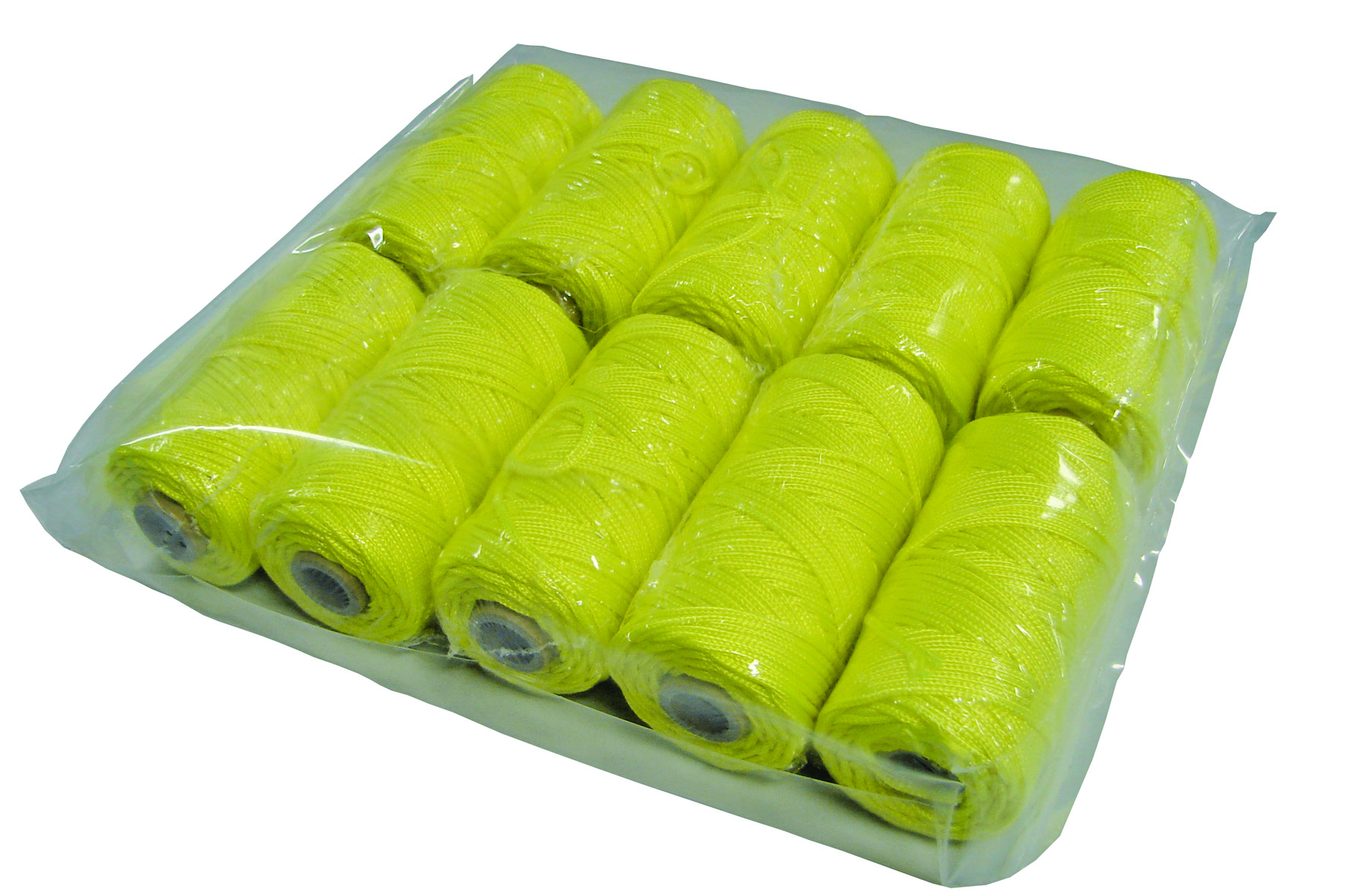 Metselkoord gevlochten 10st 1,5mm PA fluor geel klos 50 mt 10 stuks