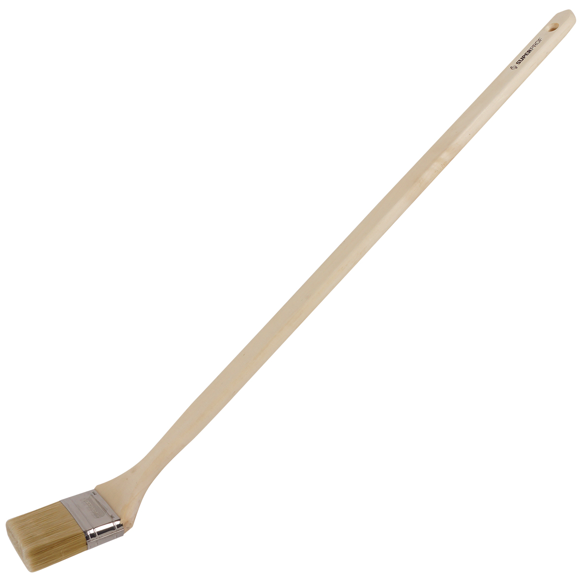 Superprof radiatorkwast 3 inch wit haar , houten steel 80 cm