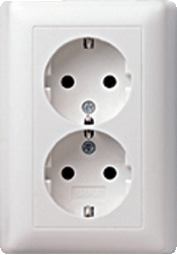 GIRA inbouw wcd 2-v volplaat ST55 zuiver wit glanzend randaarde