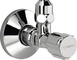 Schell hoekstopkraan 1/2x10 mm chroom met rozet