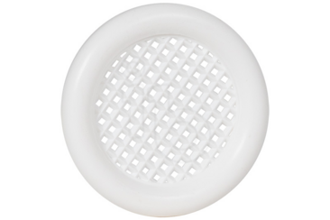 Ventilatierooster wit 32 mm kunststof met kraag (SZ)