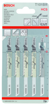 Bosch decoupeerzaagblad clean T101BR 5 st tbv hout (VZ)