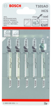 Bosch decoupeerzaagblad clean T101AO 5 st tbv hout (VZ)