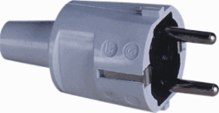 Stekker randaarde 10/16A pvc wit