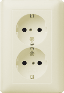 GIRA inbouw wcd 2-v volplaat ST55 creme wit glanzend randaarde