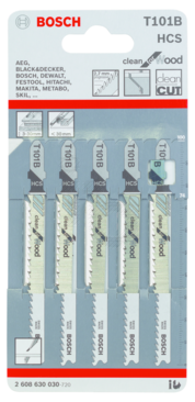 Bosch decoupeerzaagblad clean T101B 5 st tbv hout (VZ)