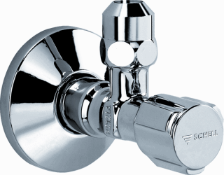 Schell hoekstopkraan 3/8x10 mm chroom met rozet
