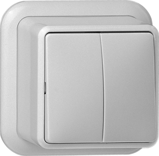 GIRA opbouw serieschakelaar creme wit glanzend