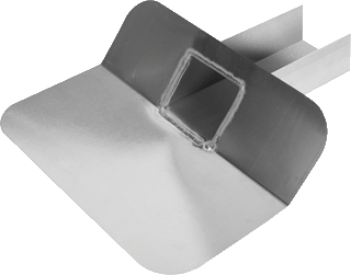 Kiezelbak aluminium 60x80 mm 45gr open uitloop