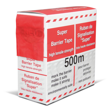 Afzetband 80 mm 500 mt super sterk rood/wit (VZ)