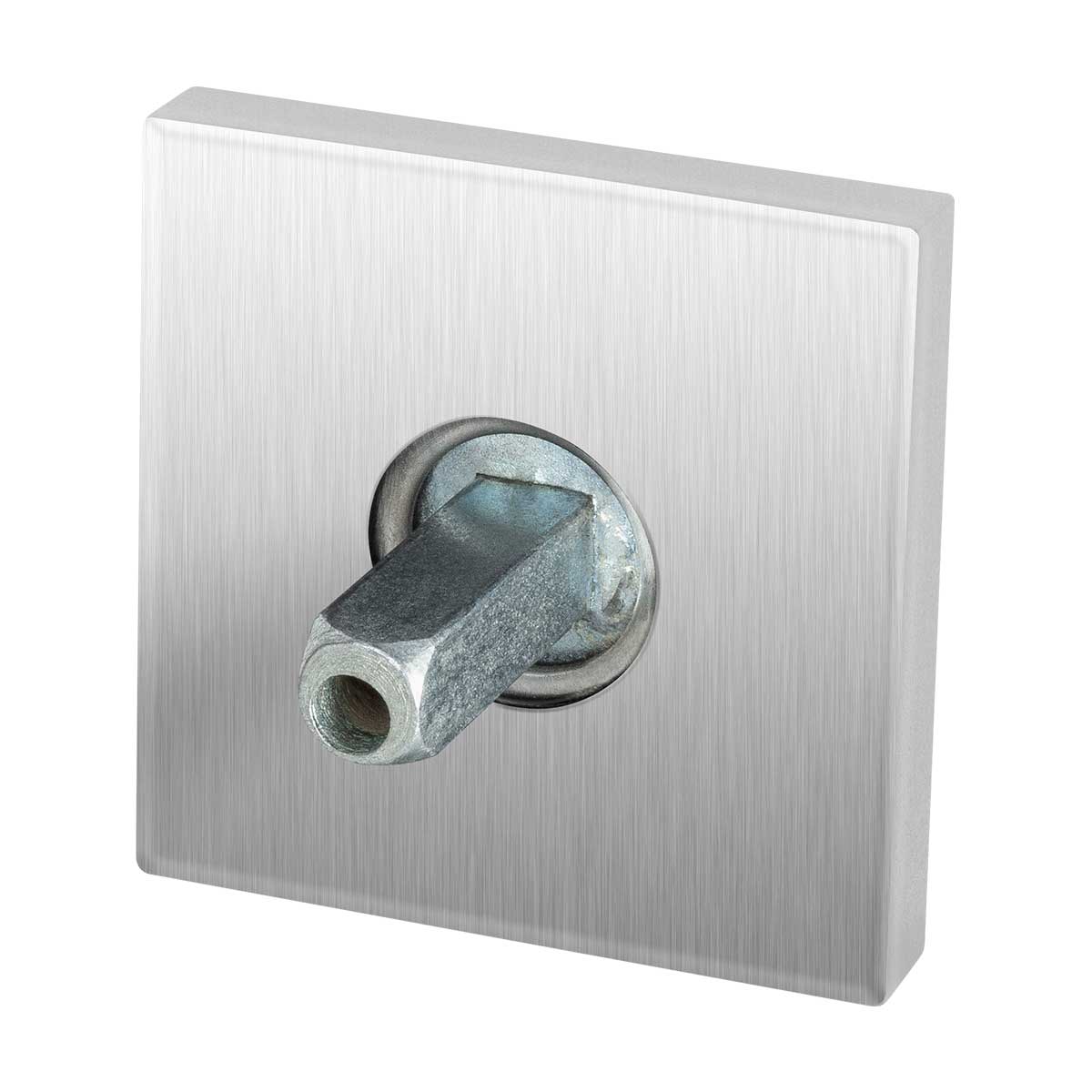 TH rozet vierkant 50x50x8 mm RVS geborsteld + knopvastzetter