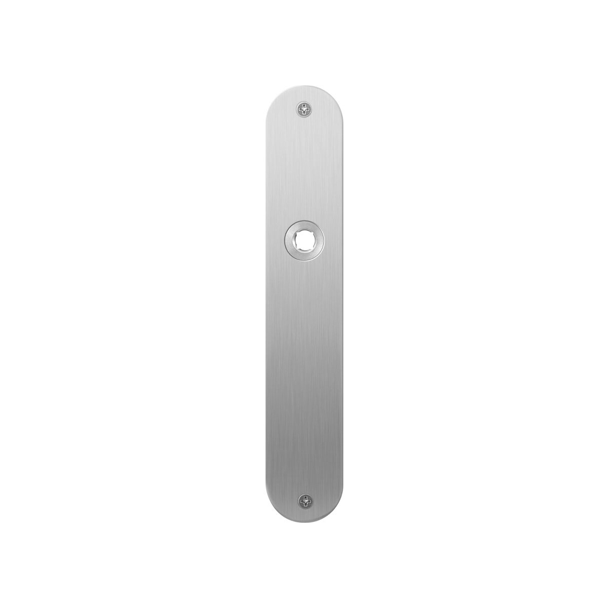 TH plaatschild li/re 220x40x2 mm RVS geborsteld blind afgerond