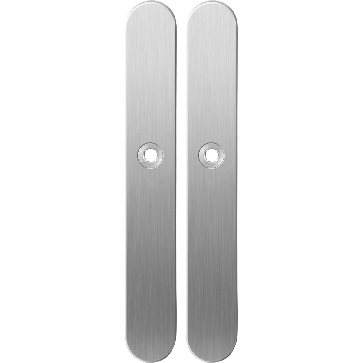 TH langschild XL paar 282x40x8,5 mm RVS geborsteld blind afgerond