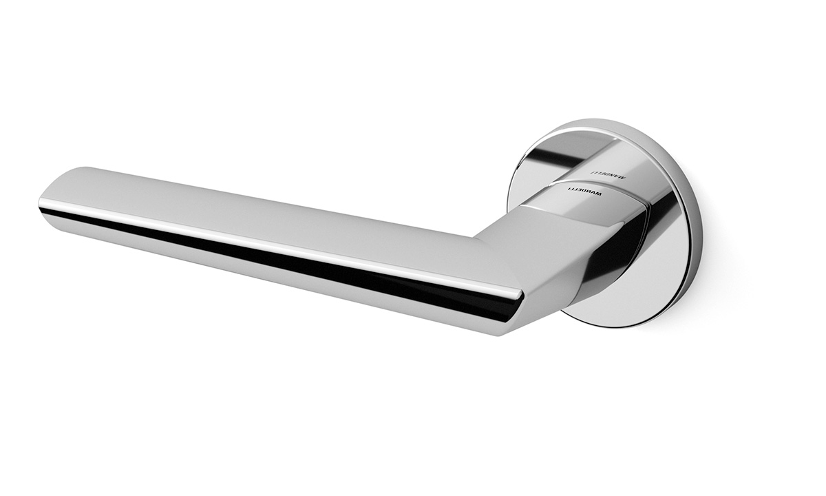 TH Isi deurkruk links 51x6 mm Chrome op rozet