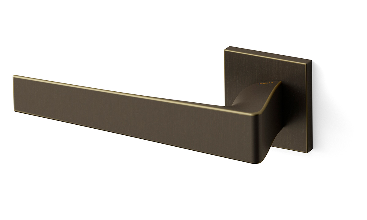 TH Seven deurkruk links 50x50x6 mm Matbrons op rozet