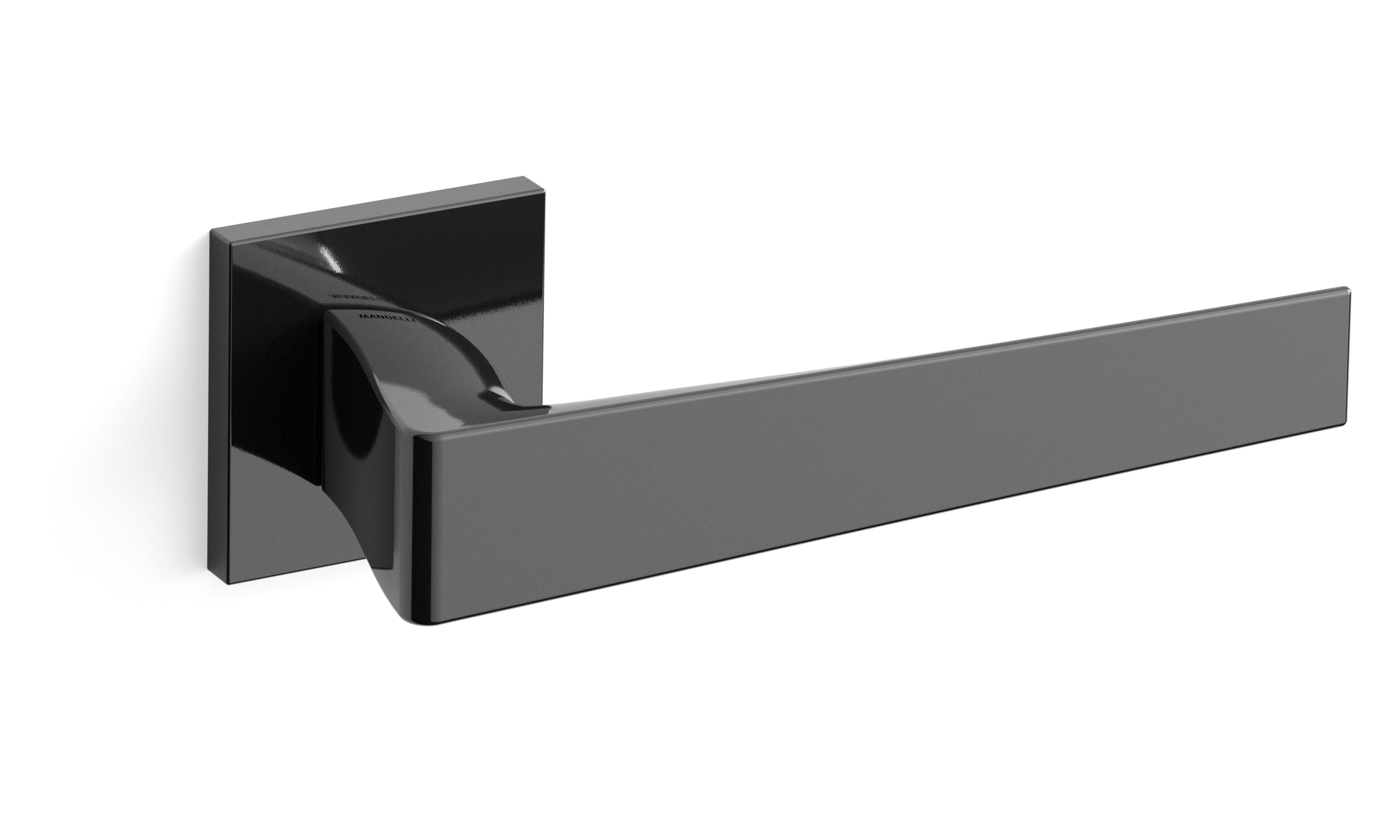 TH Seven deurkruk rechts 50x50x6 mm Glanzend zwart op rozet