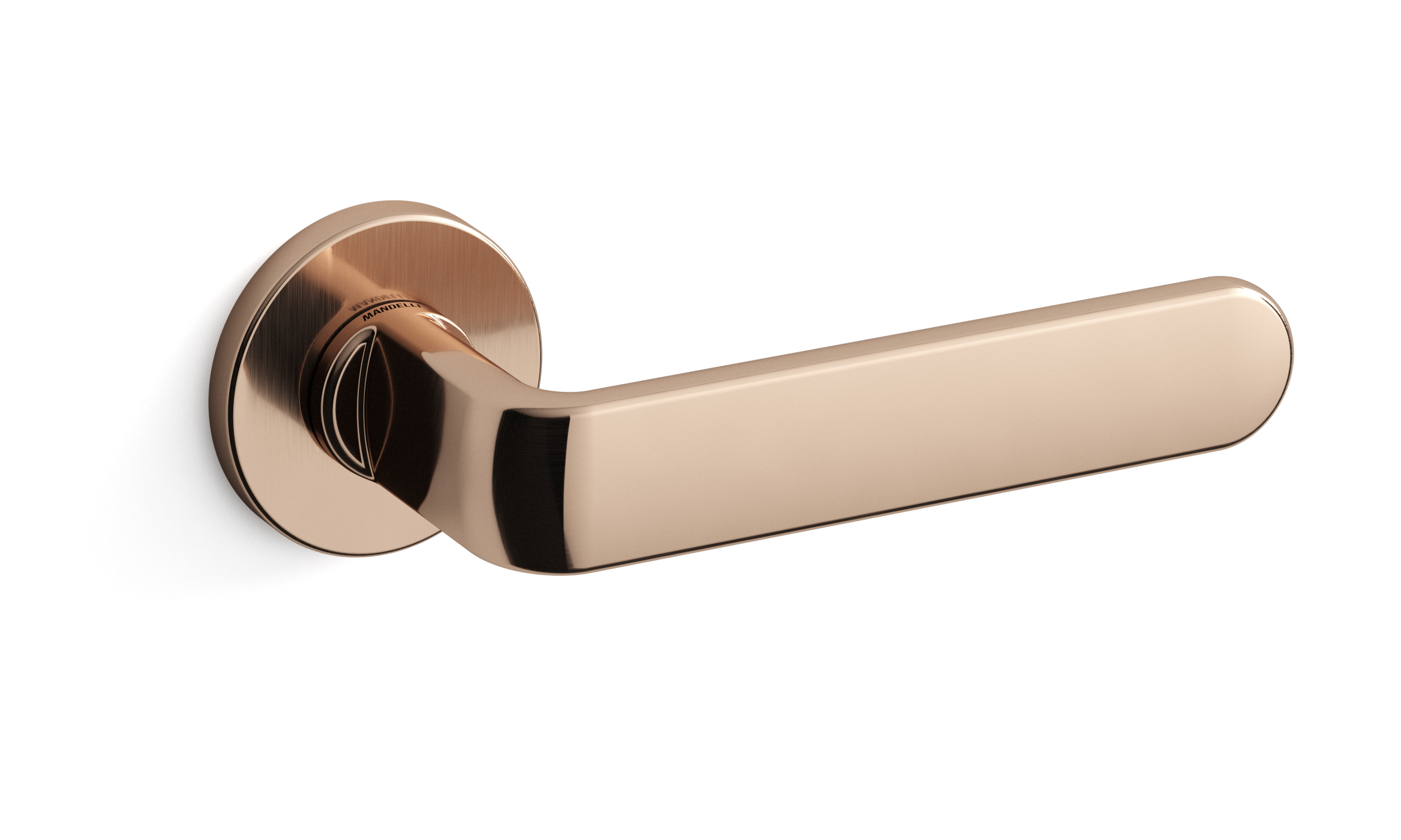 TH deurkruk PP33 rechts 51x6 mm Rose goud op rozet