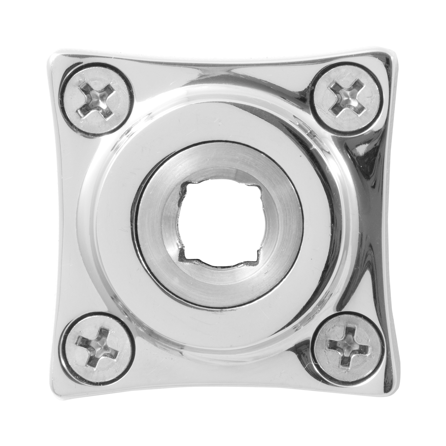 TH klassiek rozet li/re 38x38 mm RVS gepolijst vierkant