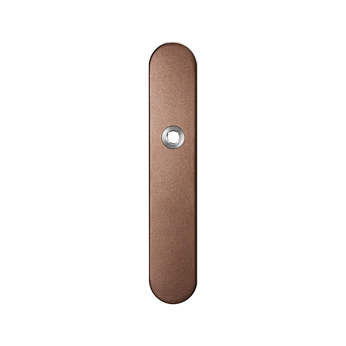 TH langschild links 218x40x8,5mm Bronze blend blind afgerond