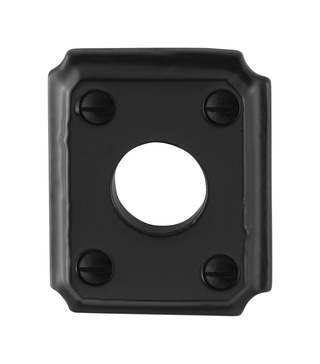 TH rozet rechthoek paar 59x48x6 mm Smeedijzer zwart