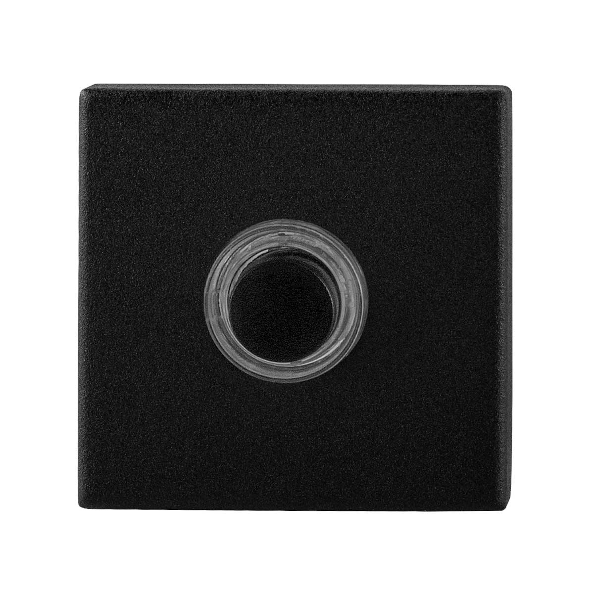 TH vierkante deurbel 50x50x8 mm Zwart incl zwarte button