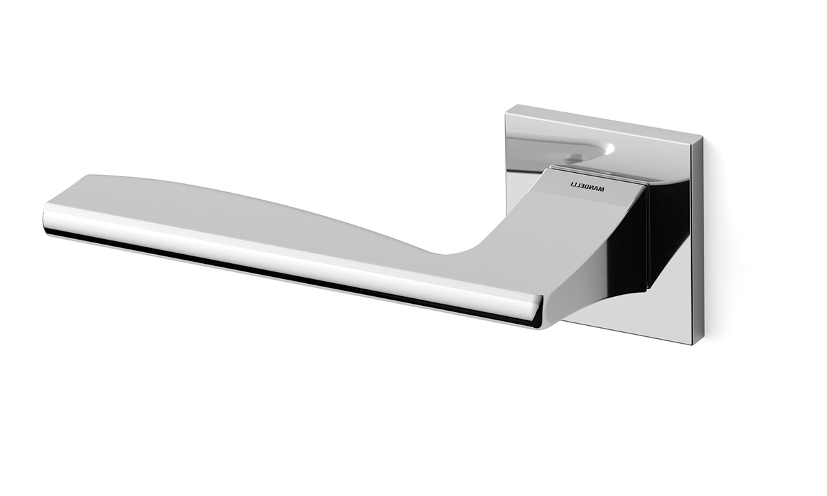 TH Link deurkruk links 50x50x6 mm Chrome op rozet