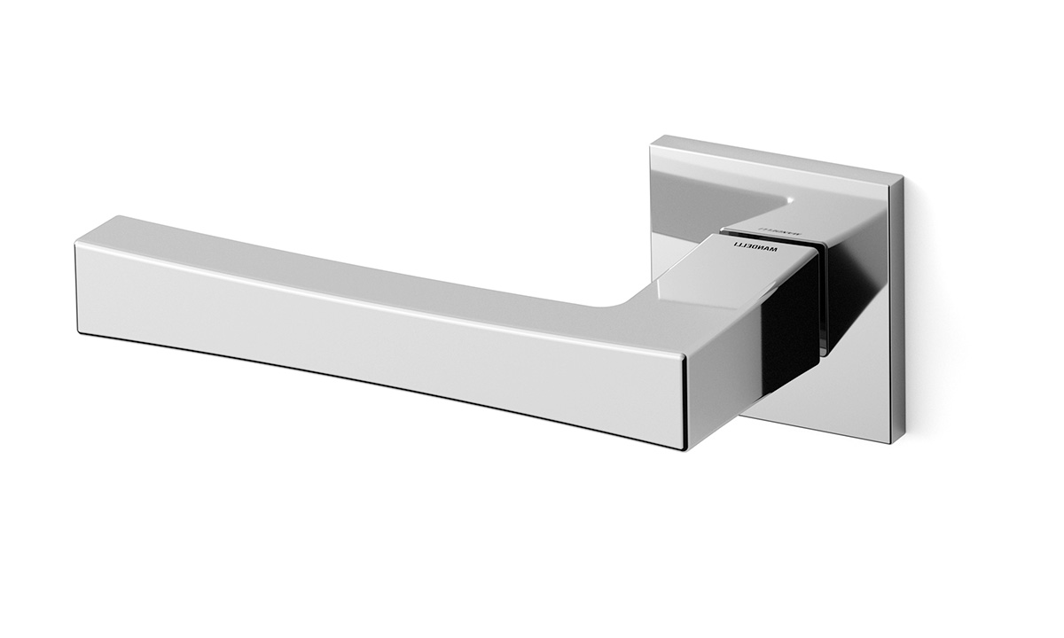 TH Telis deurkruk links 50x50x6 mm Chrome op rozet