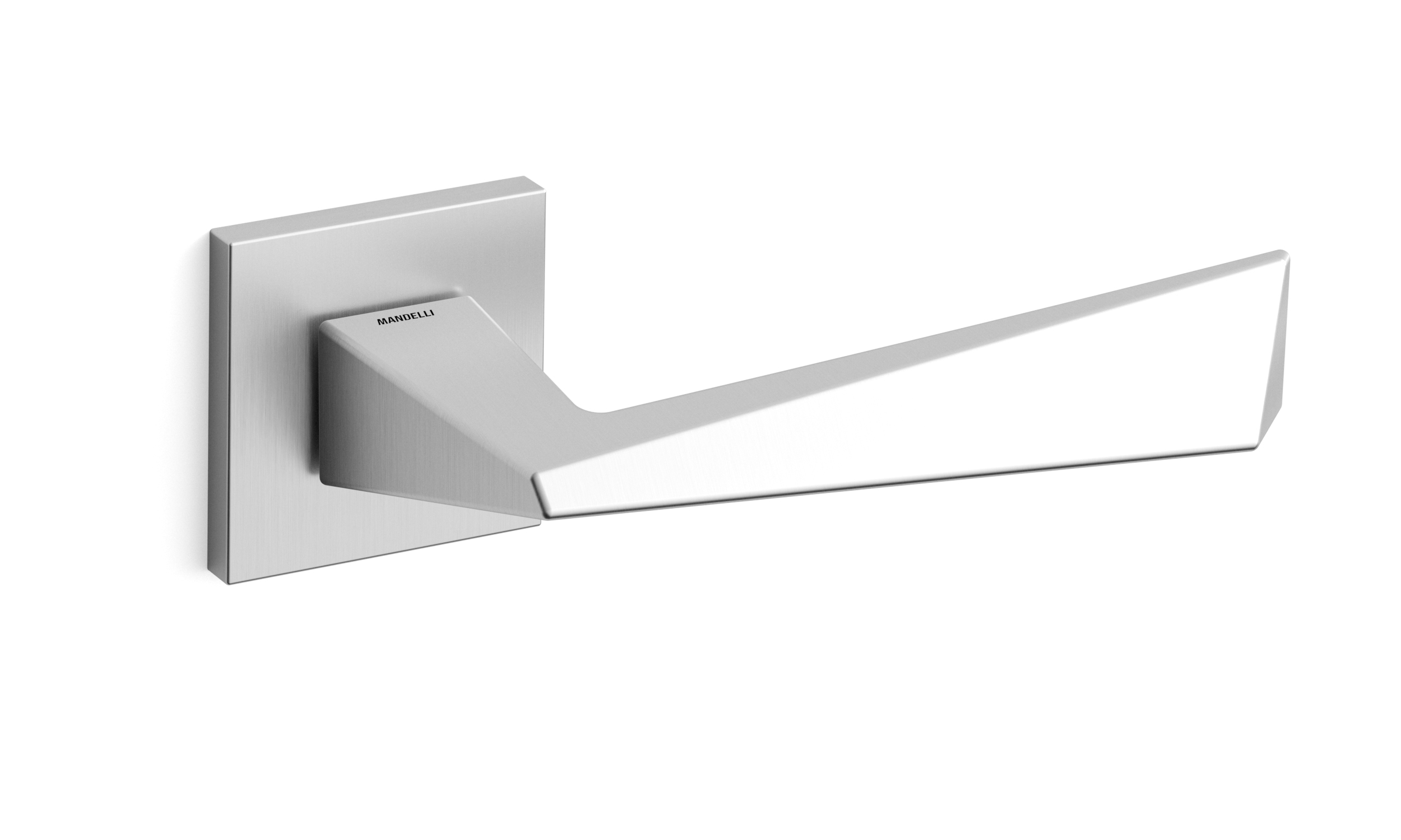 TH Piramid deurkruk paar 50x50x6 mm Mat chroom op rozet