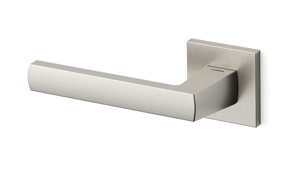 TH Fan deurkruk links 50x50x6 mm Nikkel op rozet