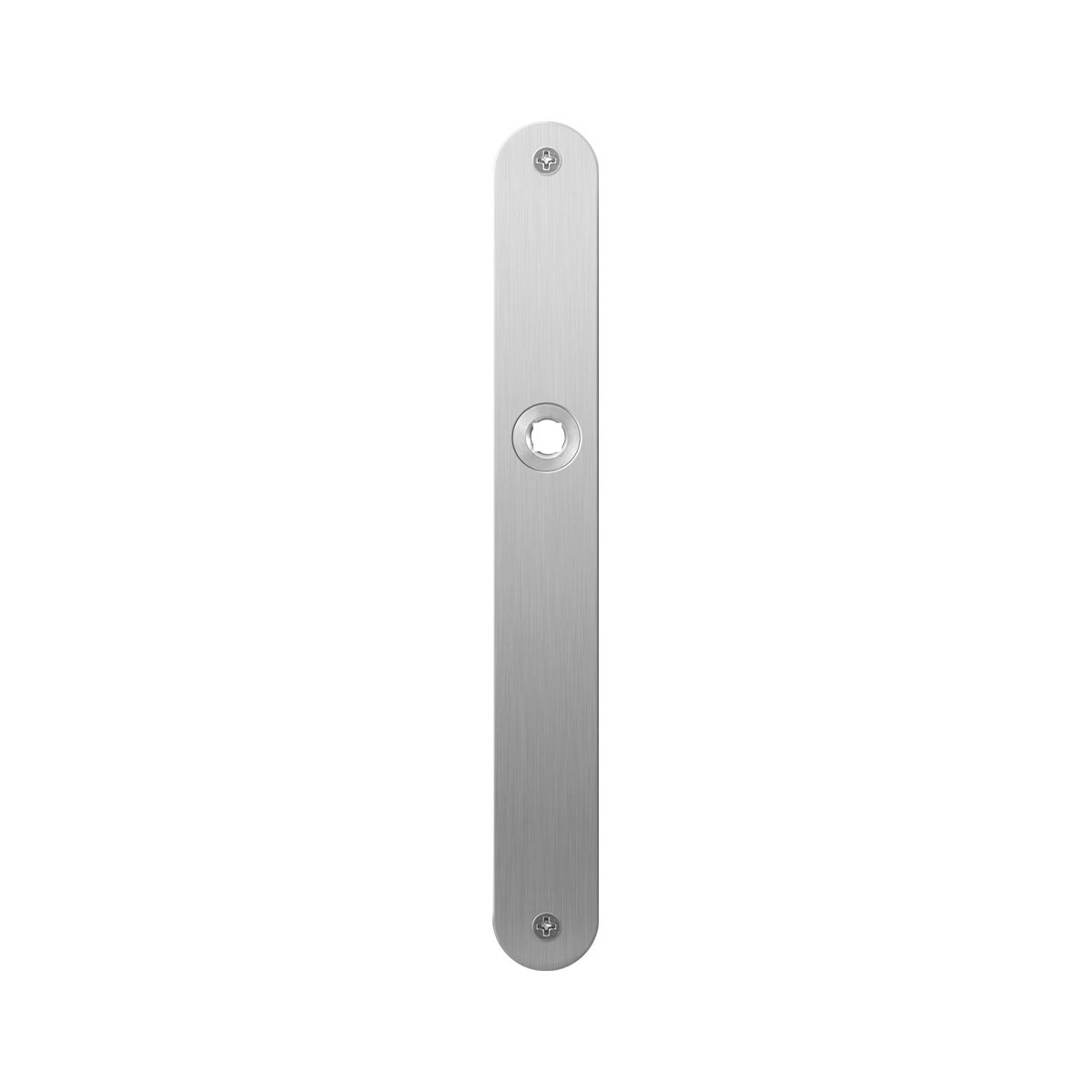 TH plaatschild li/re 240x30x2 mm RVS geborsteld blind afgerond