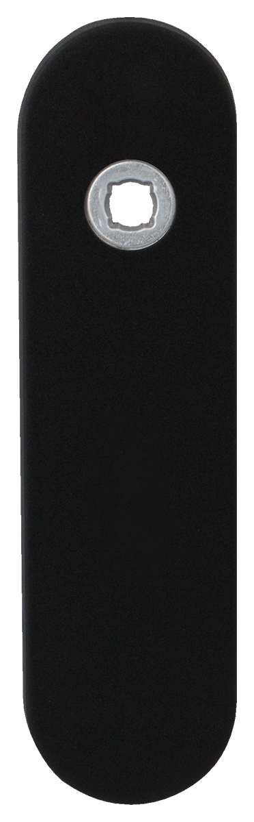 TH kortschild links 169x46x8,5 mm Zwart blind afgerond