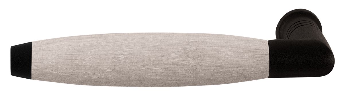 TH Ika XL deurkruk haaks li/re Zwart Eiken Whitewash+trap eindk